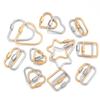 2pcs/lot Stainless Steel Screw Clasps Oval Heart Shape Carabiner Lock Clasp For Jewelry Connector Fastener DIY Keychain Supplies