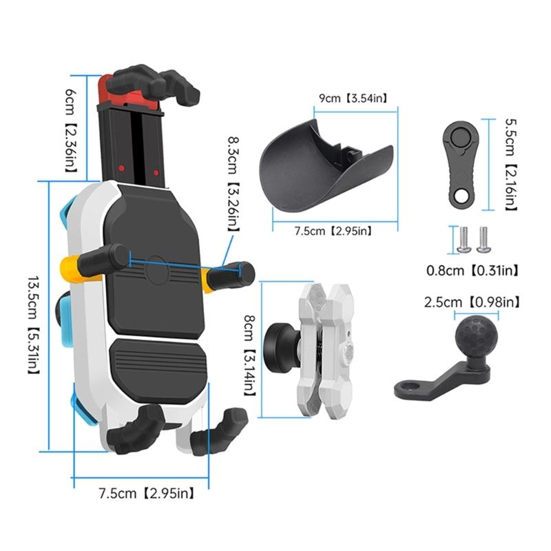 Motorbike Six-Claw Phone Holder Anti-Slip Shock Absorption Mount Guard Against Theft Smartphone Stand Navigation Bracket