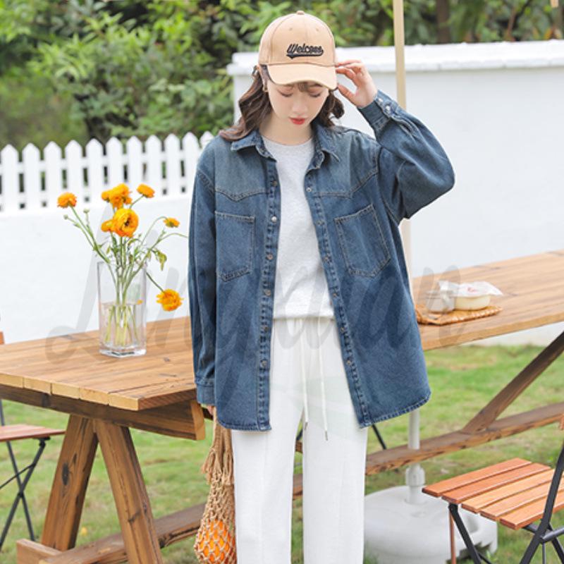 Korean Style Retro Casual Women s Denim Jacket - Soft, Loose, Versatile, and Skin-Friendly Large