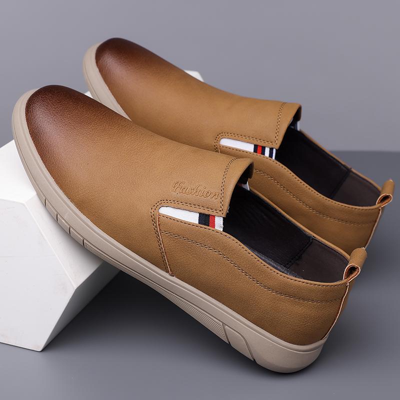 

Модная мужская кожаная обувь лоферы нескользящая обувь для ходьбы удобная уличная обувь слипоны повседневная обувь для мужчин для работы в офисе мужские мокасины для ходьбы 44 коричневый