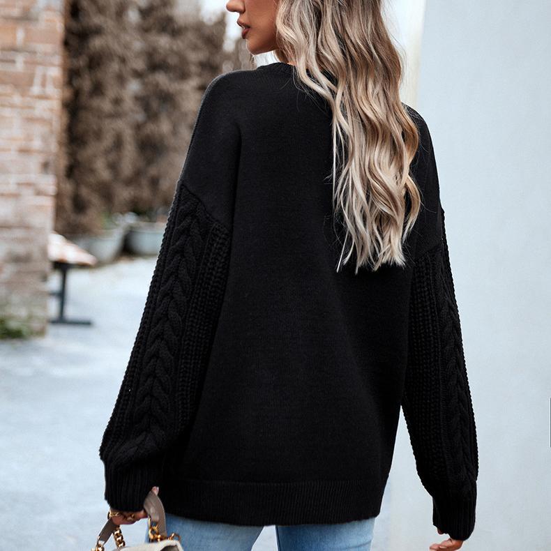 2026 New Women's Round Neck Sweater, Casual Long Sleeve Knit Top for Autumn Winter Daily Wear