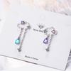 925 Silber Ohrringe Für Charm Frauen Mit Amethyst Aquamarin Stein Lange Hängeohrringe Party Großhandel Geschenk Neuankömmling