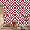 Wallpaper Casual Checkerboard Red and White 50x1000