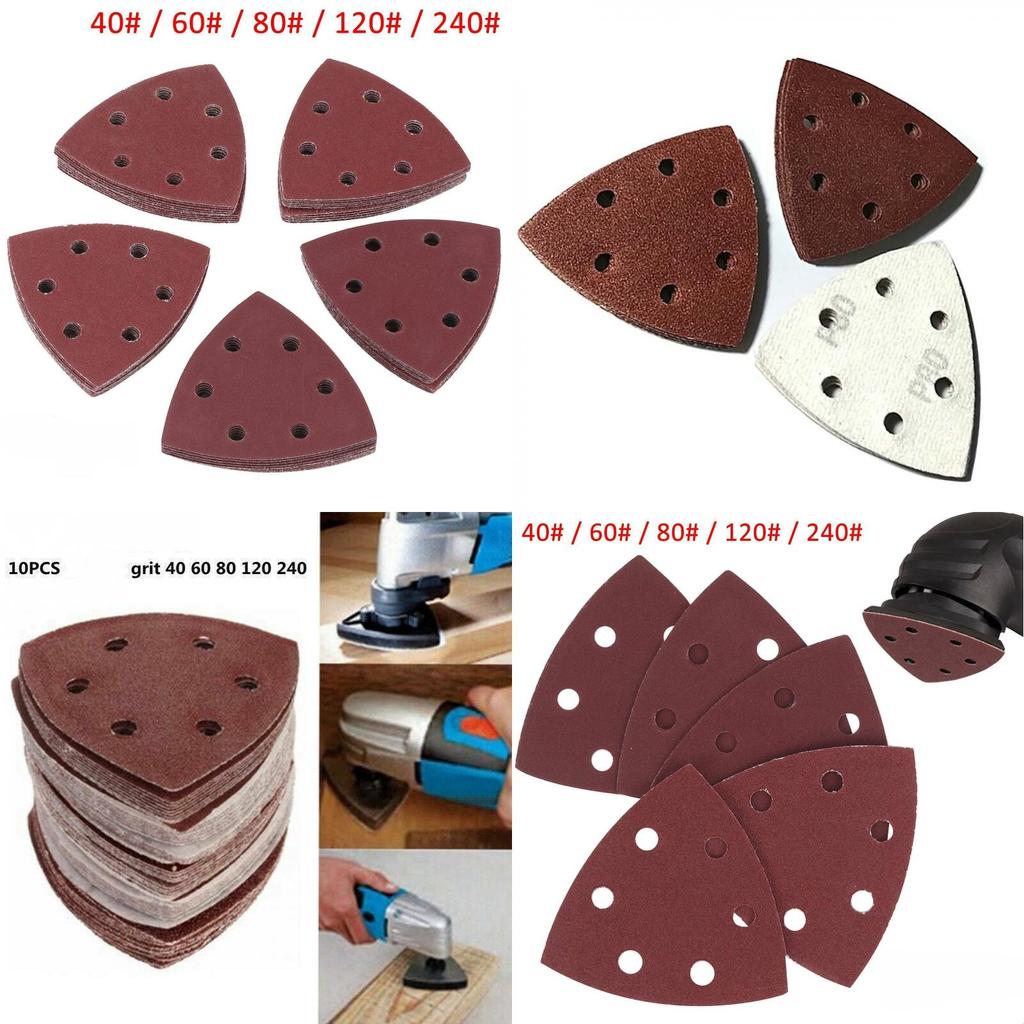 Versatile Triangle Sandpaper With Flannelette Backing 6 Holes 90*90*90mm
