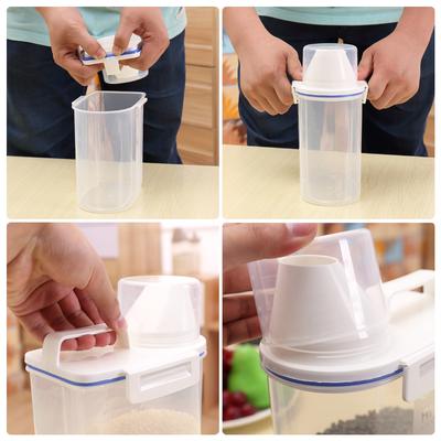 1,5L przenośny plastikowy pojemnik do przechowywania ryżu Zamknięty pojemnik do przechowywania mąki zbożowej z ziarnem żywności z