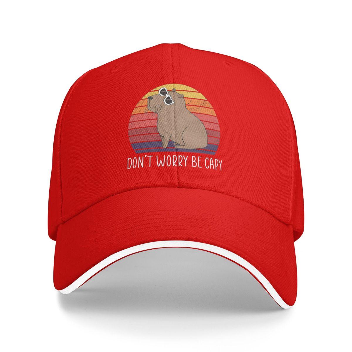 

Dont Worry Be Capy Capybaras Baseball Caps Snapback Baseball Hats Breathable Casual Casquette Outdoor for Men And Women One Size