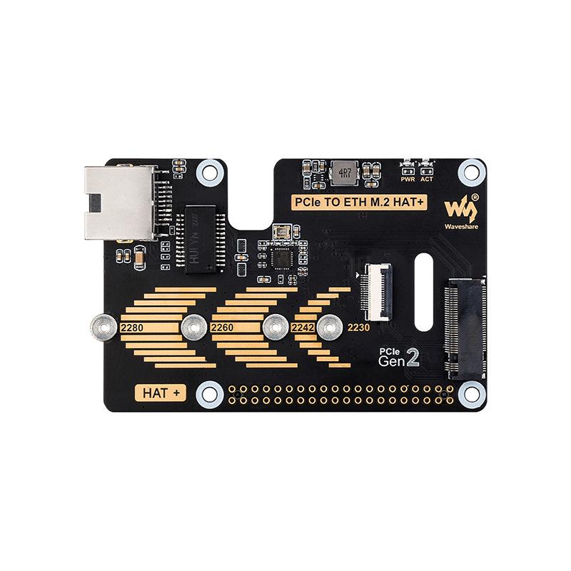 Raspberry Pi 5th Gen M.2 PCIe to Gigabit Ethernet HAT+ Board, 5Gbps Speed, Driver-Free SSD Boot