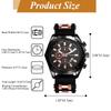 Men's Silicone Polygonal 3-Lens Watch: Quartz, Waterproof, Analog Display, Calendar, Easy-to-Read Large Dial, Casual and Everyday Wear - Perfect for
