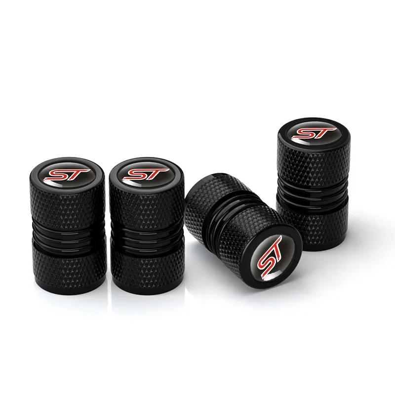 BBBV9 4Pcs/lot Car Tire Wheel Valve Caps Tyre Rim Stem Covers For Ford ST Line Focus X 2 3 Mondeo Fiesta Kuga MK2 MK3 MK4 Accessories