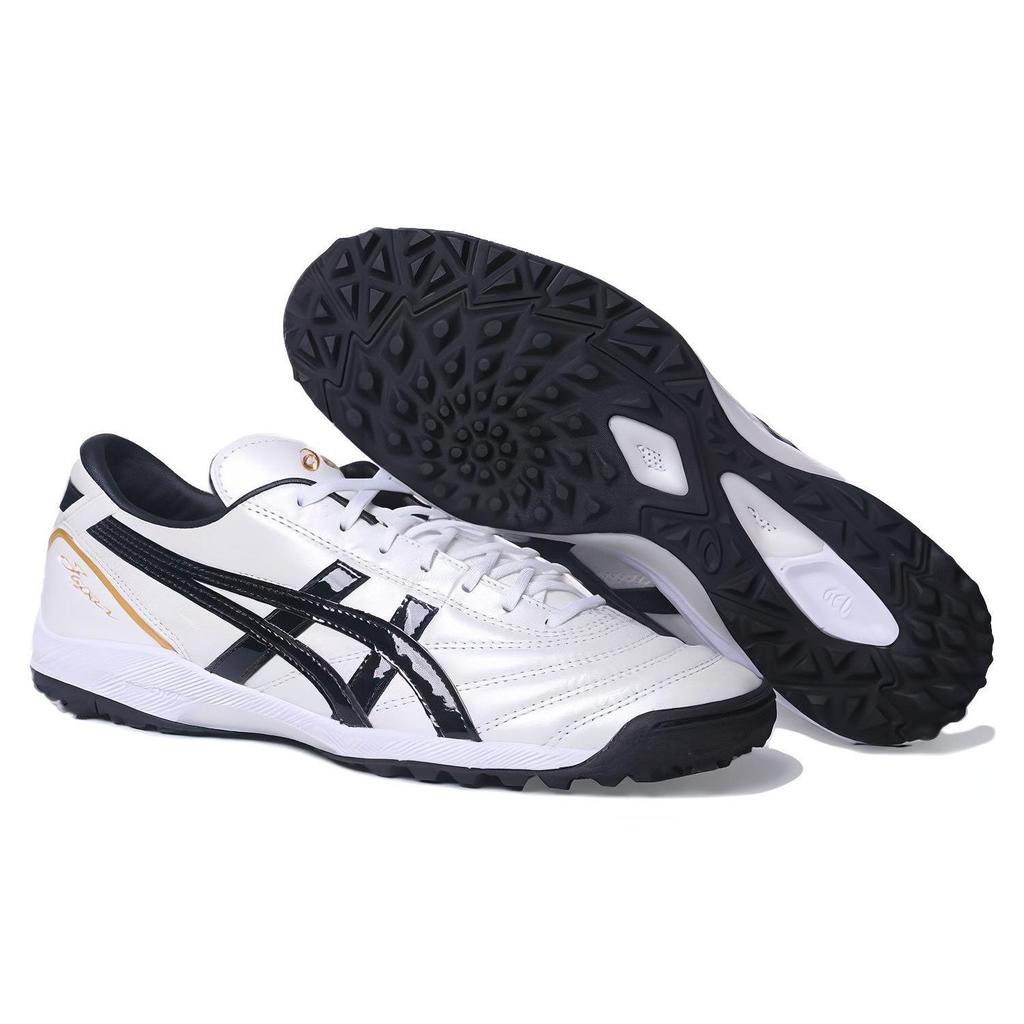 Asics C3 Comfortable Casual TF (Rubber Studs) Hard Ground Artificial Grass Kangaroo Leather Football Shoes Men Football Shoes White 1113A032-100