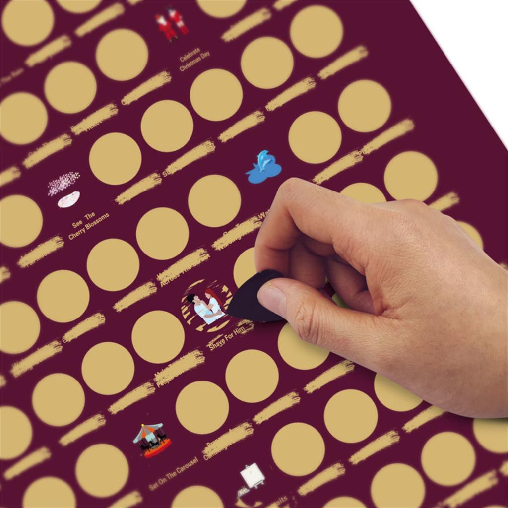 100 Date-Ideen Rubbel-Poster Abenteuer-Herausforderung Partnergeschenk Bucket List Abenteuer-Herausforderung Bucket List Date-Night-Ideen