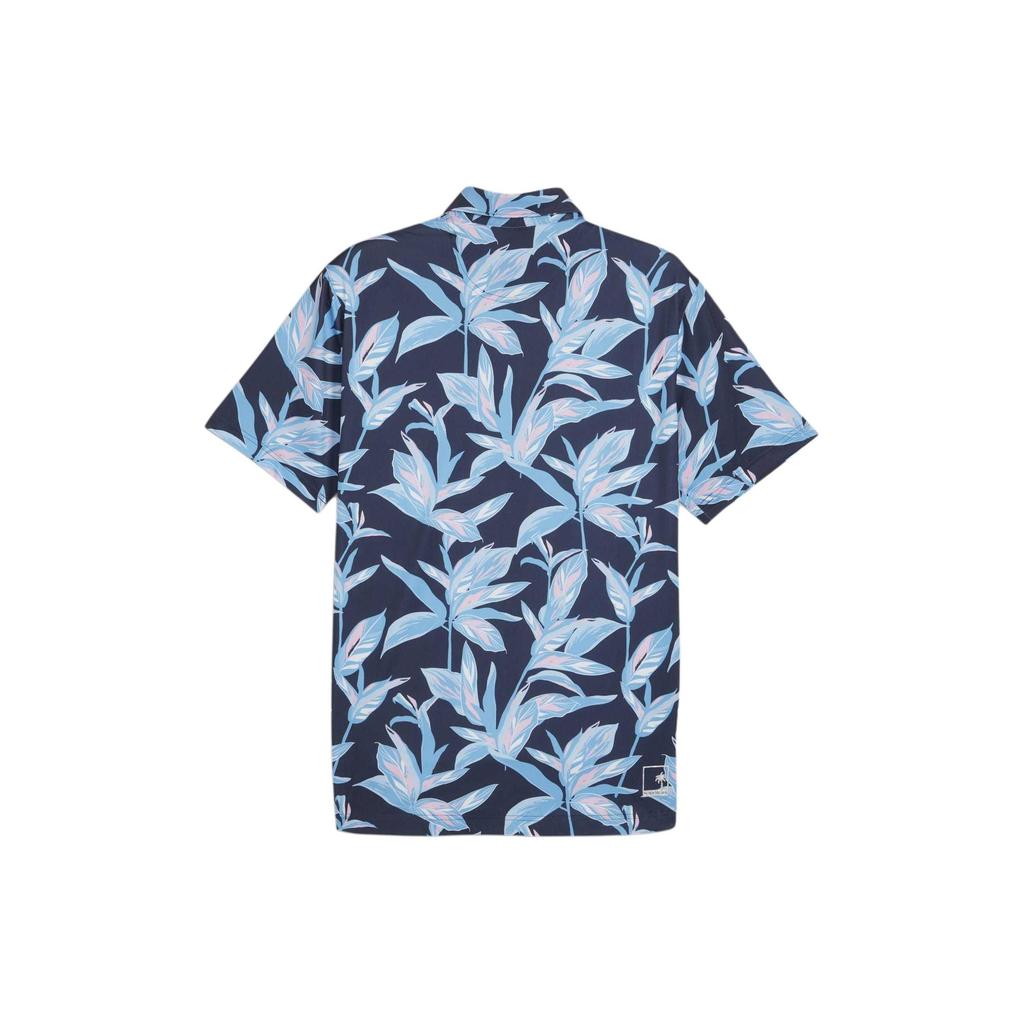 Puma X Palm Tree Crew Collaboration All-Over Print Soft Casual Floral Polo Shirt Men Polo Shirts Deep-Navy 625939-01