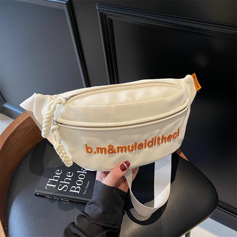 Premium Textured Breast Bag Women'S Trendy Fashion Sports Shoulder Bag Casual Versatile Slanted Shoulder Bag
