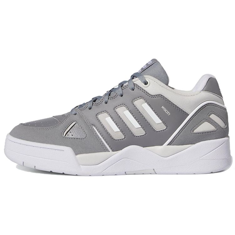Adidas Midcity Low Fashion Versatile Shock Absorption Non-Slip Wear-Resistant Low-Top Basketball Shoes Men Sneakers Gray White IF7832