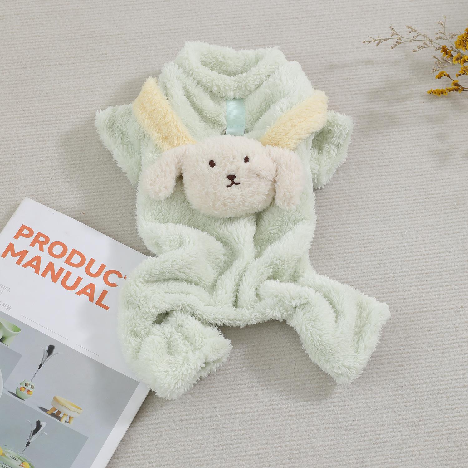 

Одежда для питомцев зимняя теплая спинка собака двусторонний бархатный пояс тяговая пряжка четырехлапый бархатный плащ щенок осенне-зимняя одежда XL (suitable for 12-8kg) зелёный