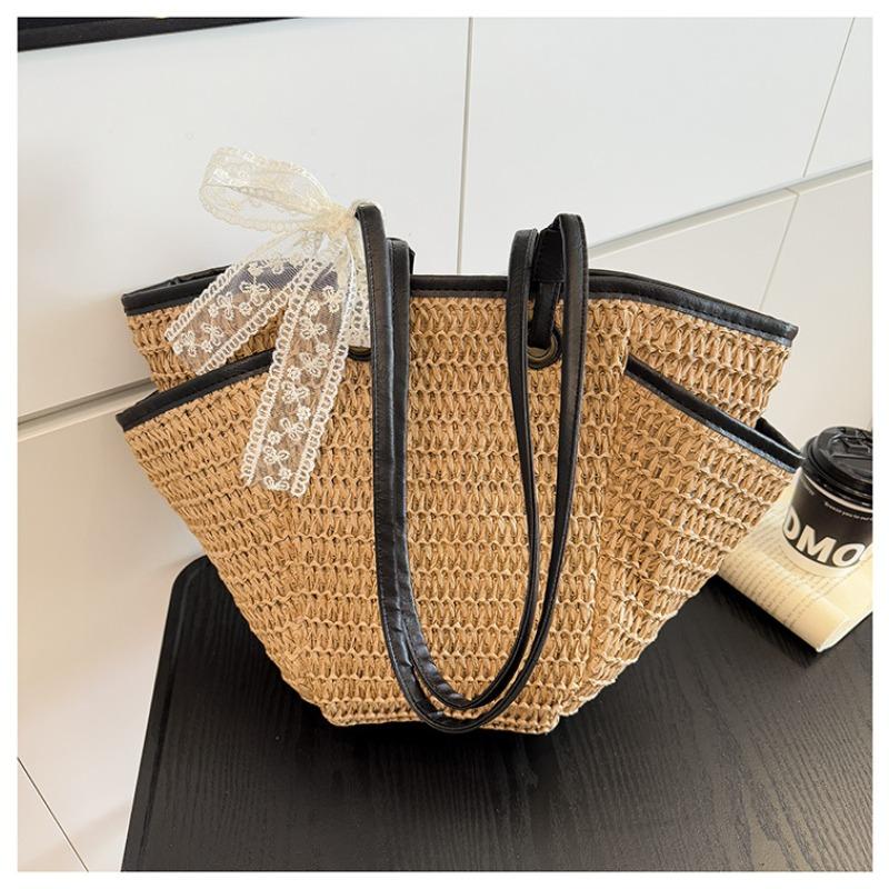 New Straw Bag Woven Bag Fashion Bag Large Capacity Commuter Bag Tote Bag Beach Bag Large Capacity