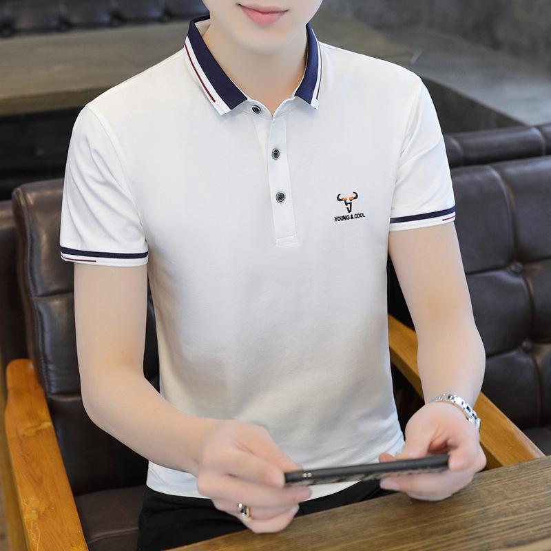 Men 'S Lapel Polo Shirt Men 'S Short Sleeve T -Shirt Loose Casual Half Sleeve T -Shirt