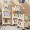 Bookshelf Storage Trolley Simple Kitchen Multi-Layer Movable Utility Cart Open Style  Snack Organizer Shelf Bedroom Toy Shelves