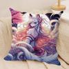 NineTailed Fox Girl Cushion Cover Silky Short Plush Invisible Zipper Dustproof Sofa Pillow Case for Home Decor
