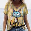 Fashion Streetwear Women Oversized T Shirt 3D Cat Print Summer Casual Short Sleeve Crew Neck Pullover Female Clothing