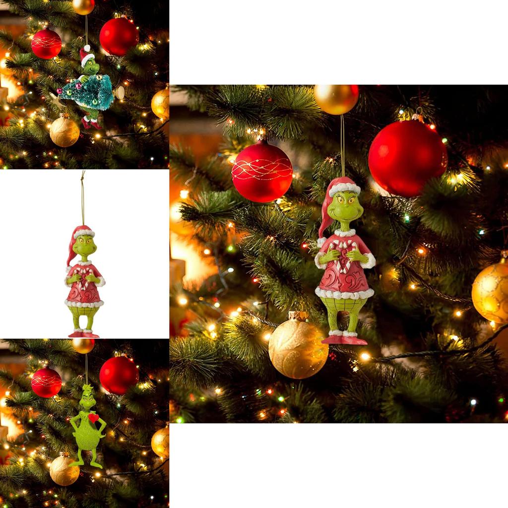 Fascinating Green Acrylic The Grinch Xmas Gift For Car Tree Bag