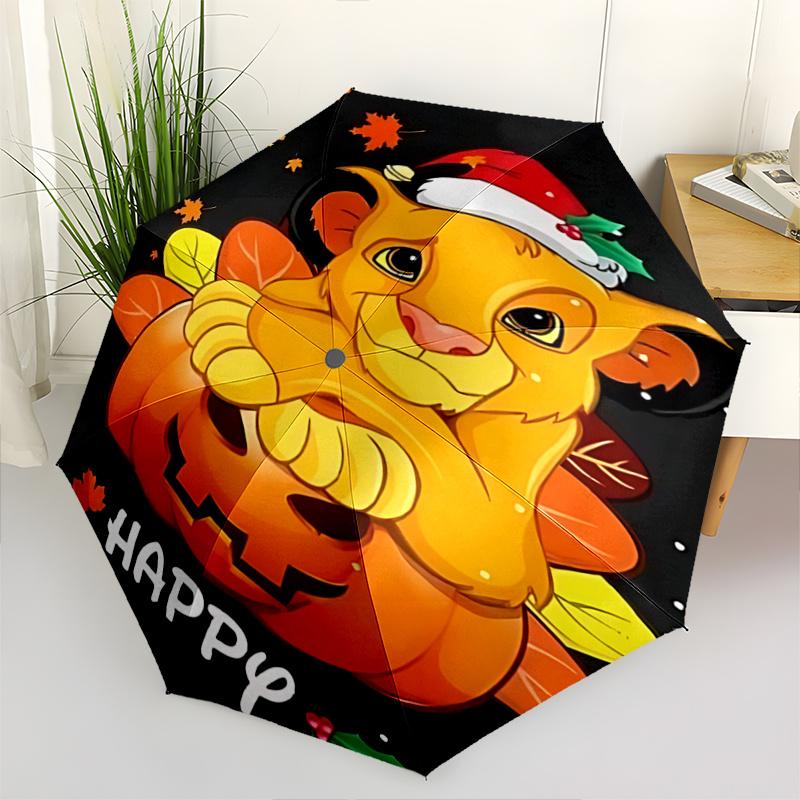 

1pc Simba & Pumpkin Happy Halloween Automatic Opening and Closing Folding - A Good Choice for Gifts, Fashionable and Convenient Umbrella Wit