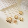 Romantic Heart Locket Pendant Necklace Vintage Gold Color Openable Photo Frame Charm Necklace for Women Men Couple Jewelry Gifts