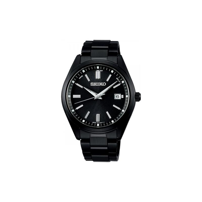 SEIKO Antimagnetic 100m Waterproof Solar Quartz Steel Strap 39.5mm Men s Watch Black Dial SBTM325 чёрный