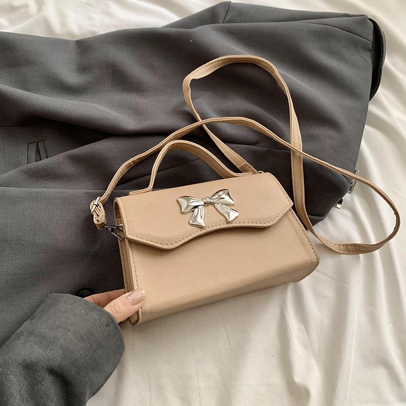 Sanftes Nischendesign vielseitige Schleifenhandtasche 2025 Frühling und Sommer neue vielseitige Ins Messenger Bag kleine quadratische Tasche