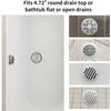 2Pcs 4.72" Stainless Shower Drain Cover Strainer Hair Catcher with Silicone Rim