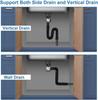 Sink drain kit  with flexible expandable P  trap drain pipe bathroom sink drain kit