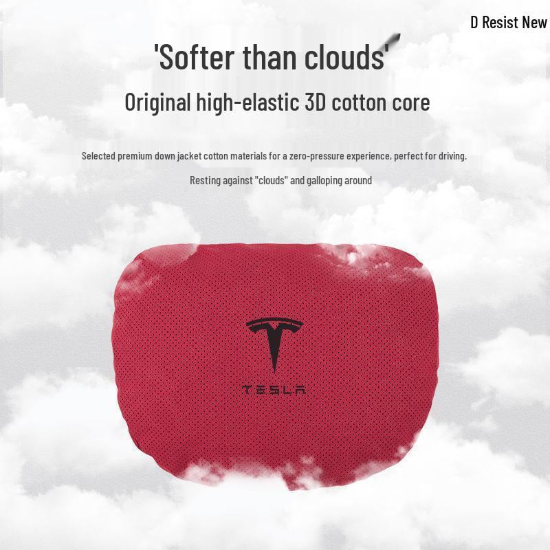 Tesla Model 3/Y Suede Maybach Headrests, Neck & Lumbar Supports