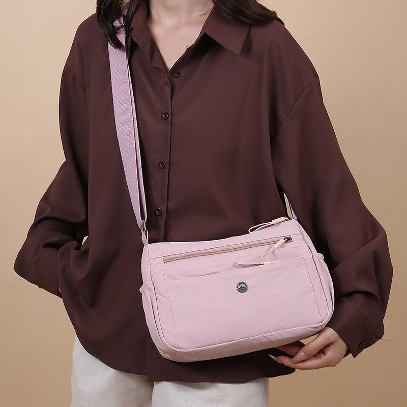 Multi-Layer Shoulder Bag Lightweight Crossbody Bag Solid Color Commuter Women's Bag