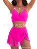New bikini split swimsuit mesh skirt sexy high waist slim swimsuit