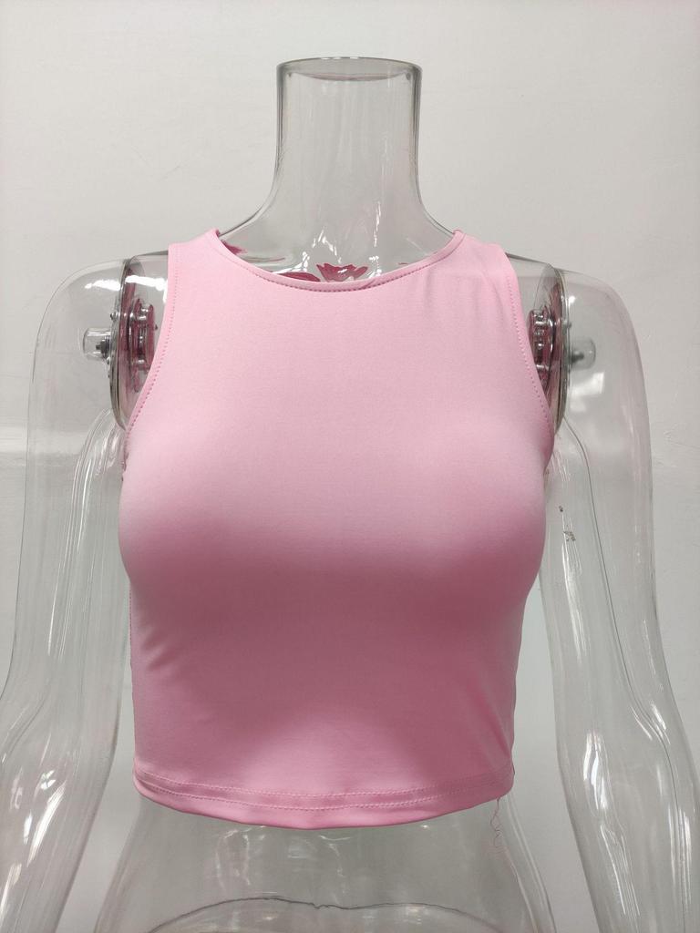 European & American Women's Sleeveless Racerback Crop Top