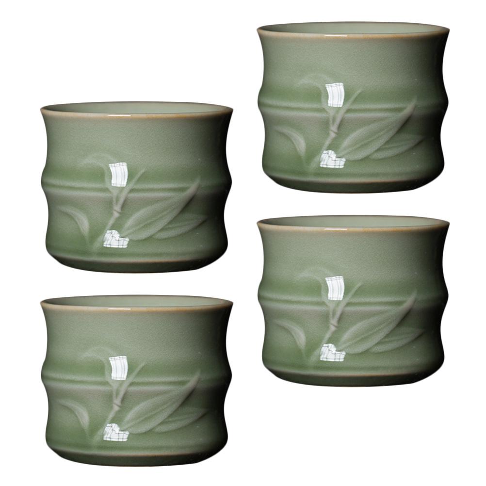 4Pcs Cup Ceramic Small Teacups for Home Use Decorative Household Water Cups Dishwasher Safe Modern Craftsmanship
