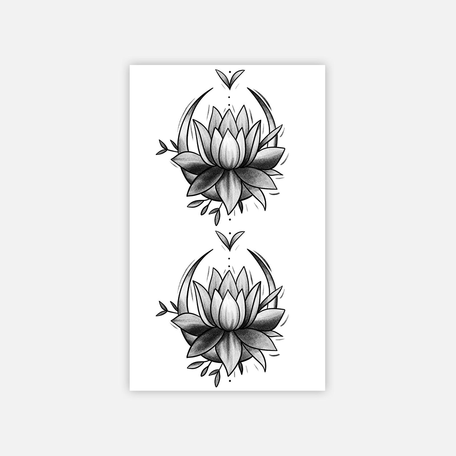 

Advanced sense of simplicity, wind dark, line tribal totem back tattoo sticker 6*10