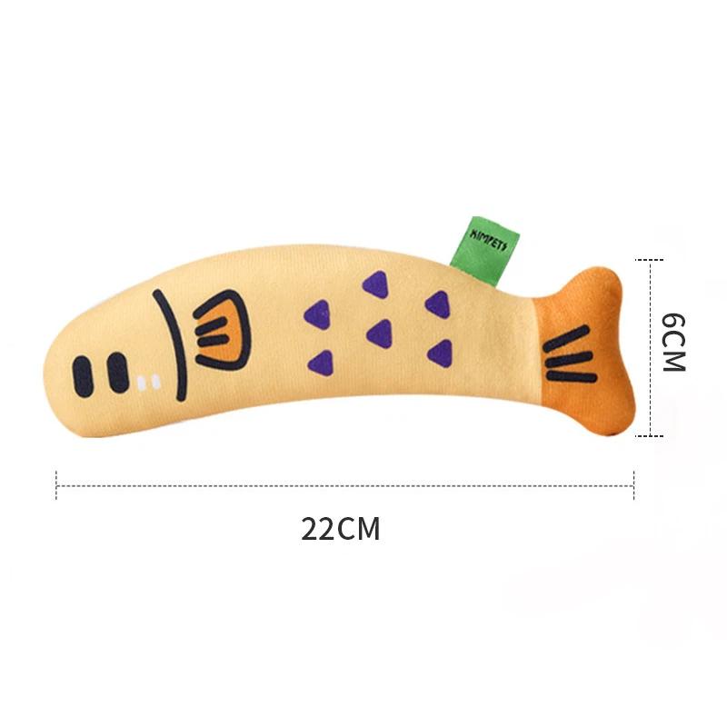 Cat Interactive Teaser Stick 1Pcs Crinkle Paper Catnip Plush Fish Toy Soft Bite Resistant Soothes Anxious Cats for Home Play
