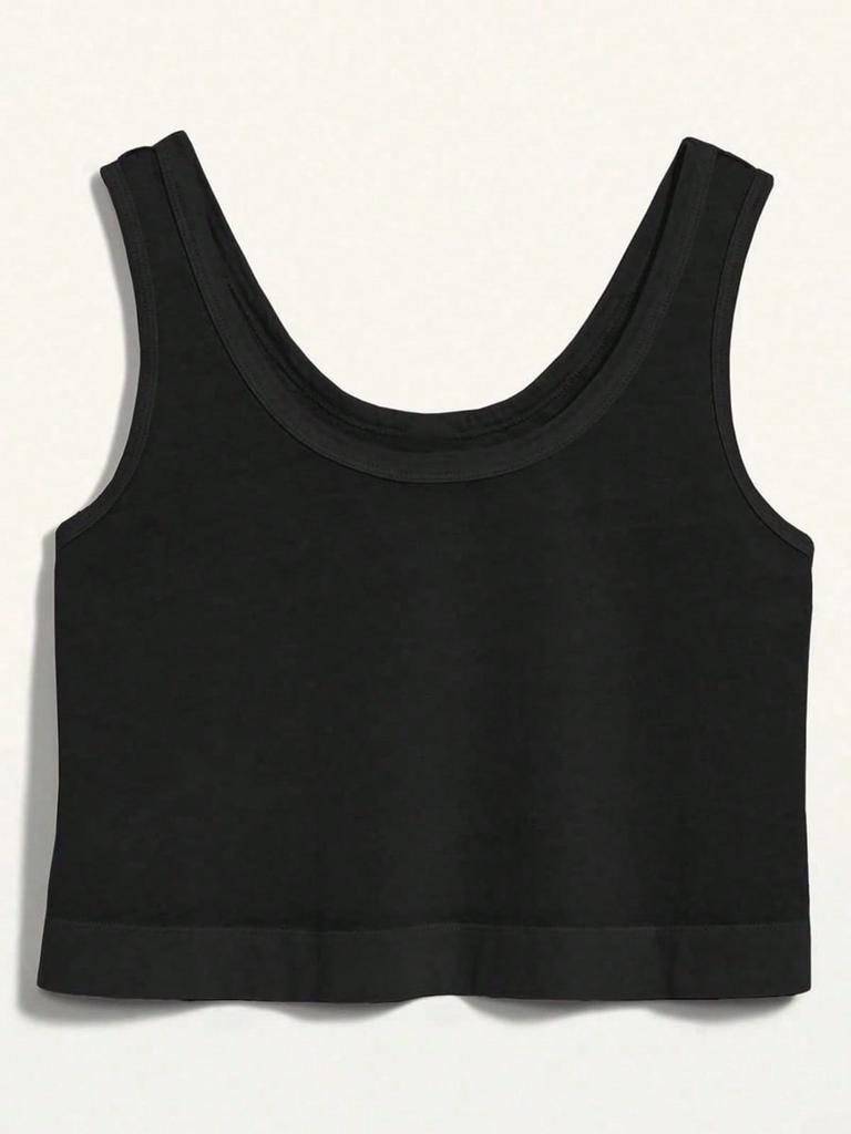 Women's Cotton Crop Tank Top Sleeveless Loose Basic Cropped Top for Yoga Workout