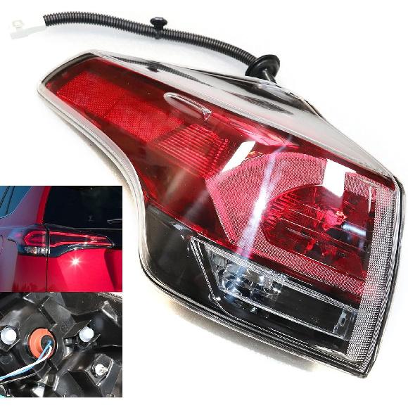 TBVECHI Tail Light, Universal Tail Lights Rear Outer Lamp with Wire Harness Fit For Toyota Rav-4 2016-2018-Red Lens Left Driver Side