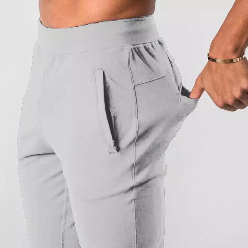Pantalon de Sport Coton Respirant Slim à Ourlet Côtelé Décontracté Santé pour Homme Entraînement Course Fitness