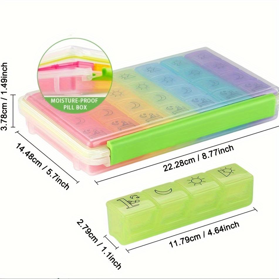 Weekly Pill Organizer 4 Times a Day, Large 7 Day Pill Box Portable for Travel with Removable Individual Containers
