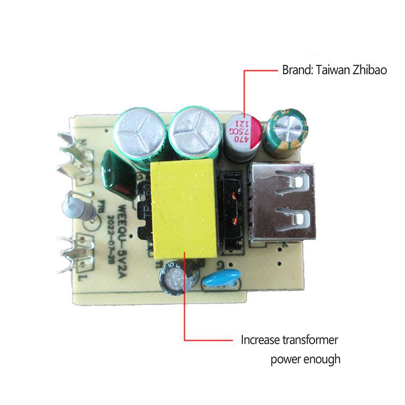 

5V2A Usb Socket Output Mobile Phone Charging Board Power Adapter Module For Table Lamp Digital Products 1pc