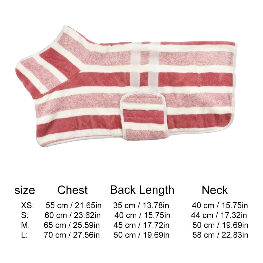 Striped Bathrobe For Cats And Dogs Bath Towel Soft All-wrapped Quick-drying Absorbent Bath Towel Pet Comfort Coat Wholesales