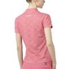 FootJoy Women's Square Check Short Sleeve Mock Neck Golf Shirt, Pink Lemonade, Size M (FJW-S25-S07, 34844-M)