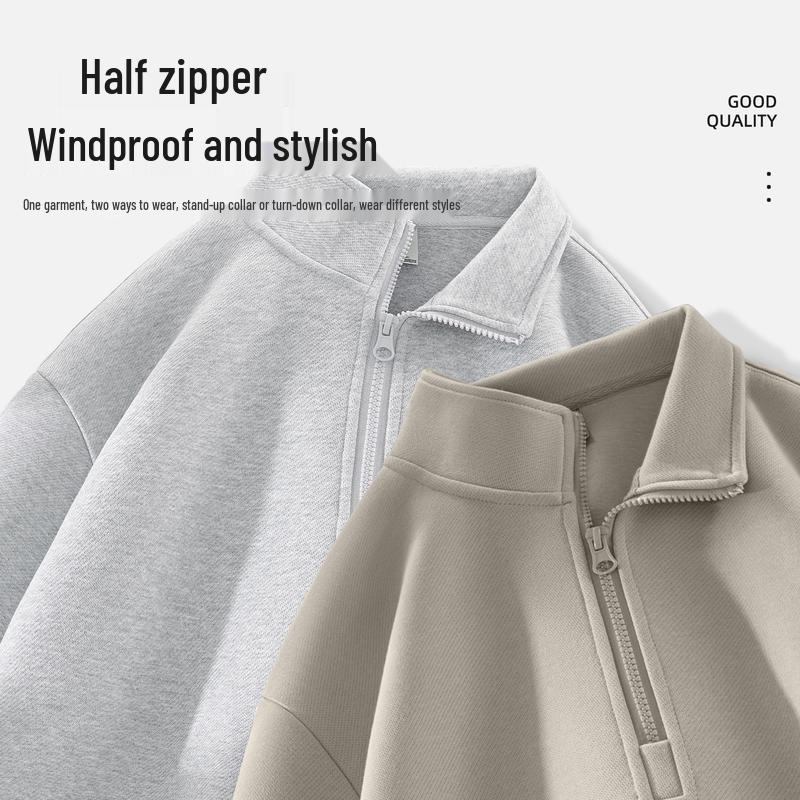 Jeanswest Life Herren Pullover mit halbem Reißverschluss und Grafikdruck