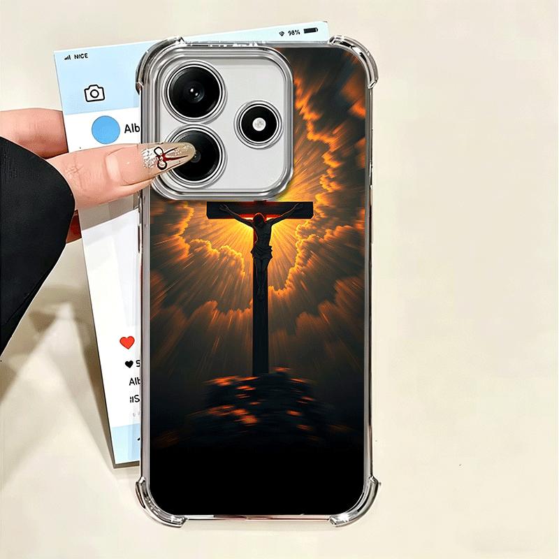 God Jesus Pray Cross Bible Plating Phone Case For Xiaomi Poco X5 X6 X7 X8 Pro Max F8 Ultra F7 M8 M7 M5S Redmi 15C 15 14C 13C 13