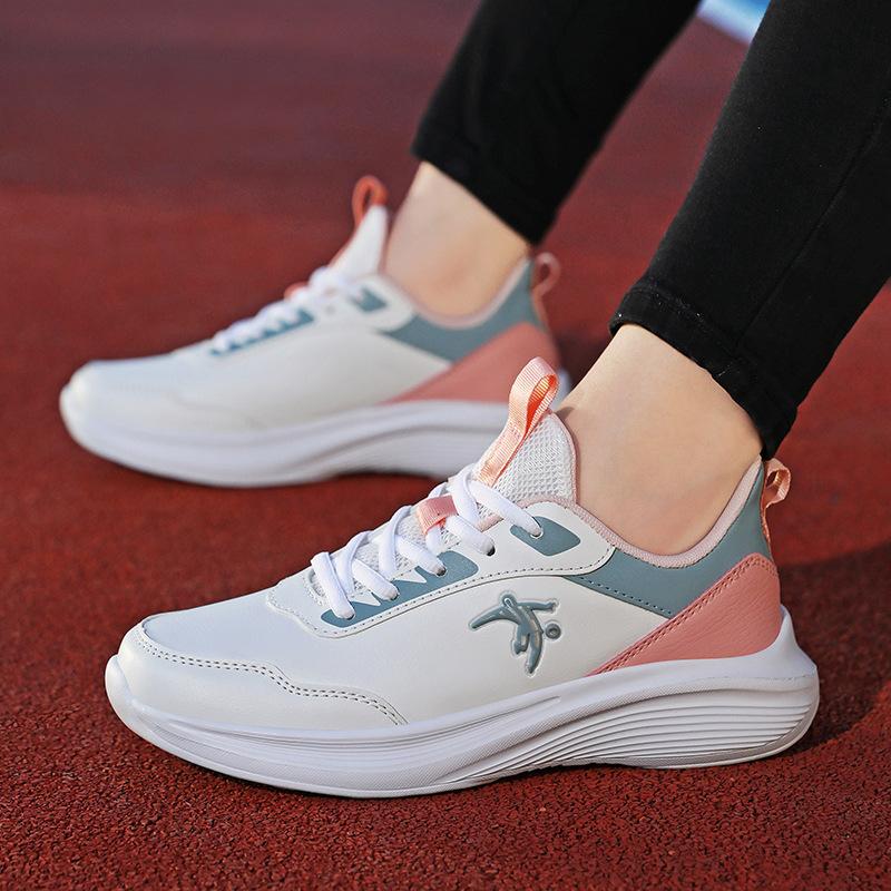 Leather Waterproof Soft-soled Sneakers, Black Breathable and Lightweight Shock-absorbing Running Shoes, White Casual Travel Shoes