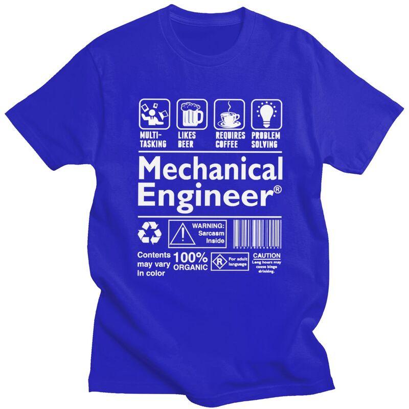 Custom Mechanical Engineer T Shirts Men 100 Cotton Tees Tshirts ShortSleeve Tshirt