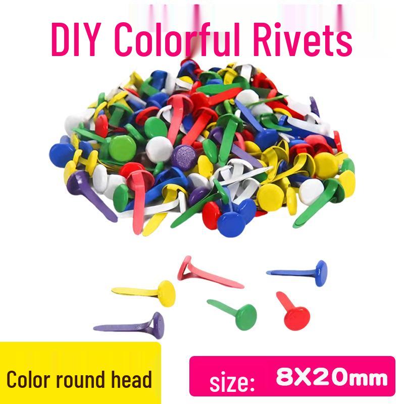 Разноцветные двусторонние мультяшные кнопки-гвоздики для детей - Креативные DIY раздвоенные гвоздики Two-legged Nails